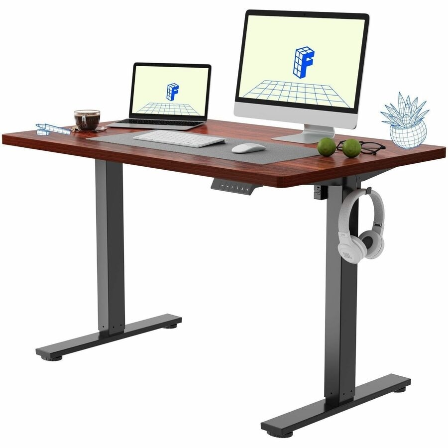 FlexiSpot Standing Desk E2 - Mahogany Top 2