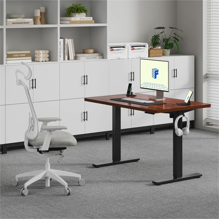 FlexiSpot Standing Desk E2 - Mahogany Top 3