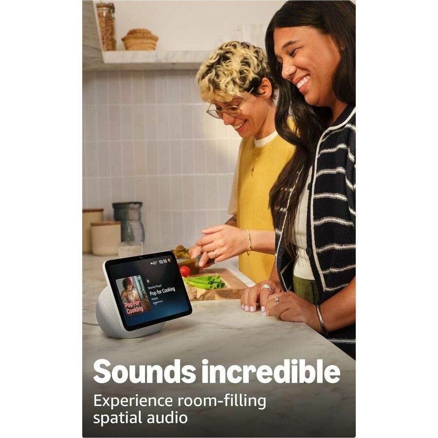 Amazon Echo Show 8 Smart Home Assistant - Alexa - IEEE 802.11a/b/g/n/ac - ZigBee, Sidewalk - Bluetooth - Glacier White 7