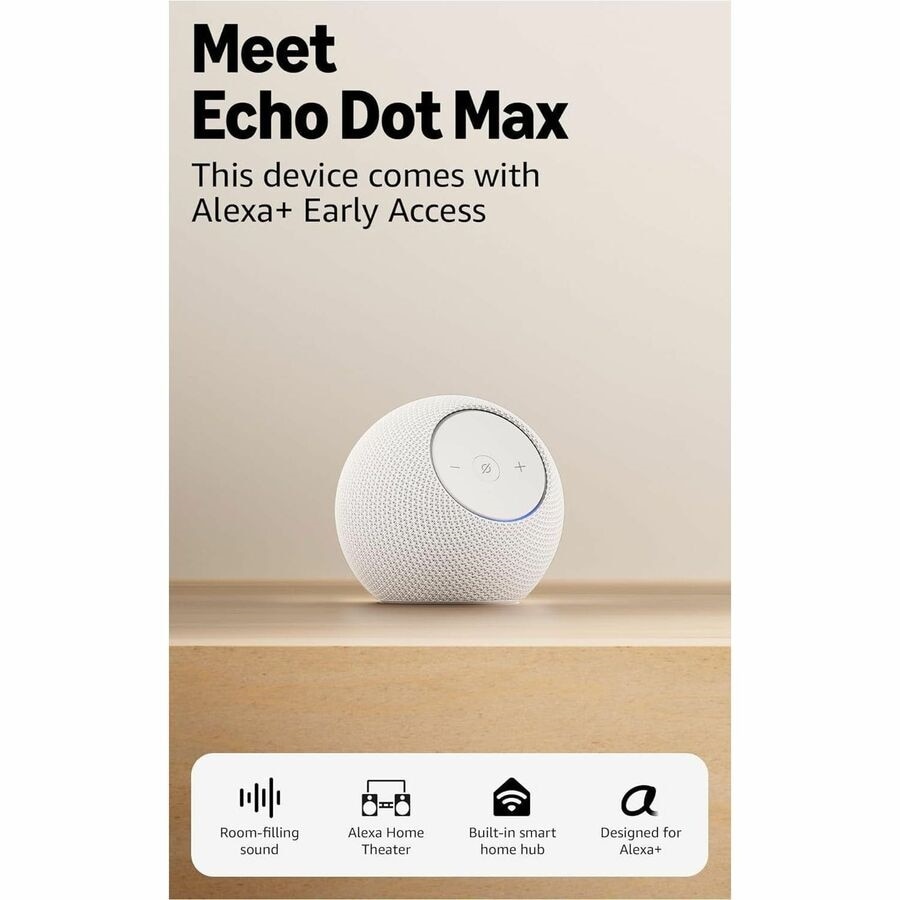 Amazon Echo Dot Max Bluetooth Smart Speaker - Alexa Supported - Glacier White 5