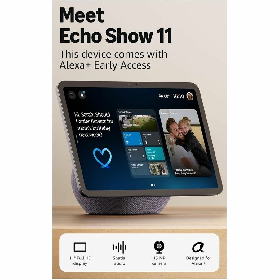 Amazon Echo Show 11 Smart Home Assistant - Alexa - IEEE 802.11a/b/g/n/ac - ZigBee, Sidewalk - Bluetooth - Graphite 3