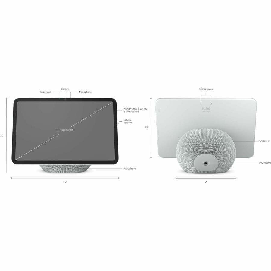 Amazon Echo Show 11 Smart Home Assistant - Alexa - IEEE 802.11a/b/g/n/ac - ZigBee, Sidewalk - Bluetooth - Glacier White 6