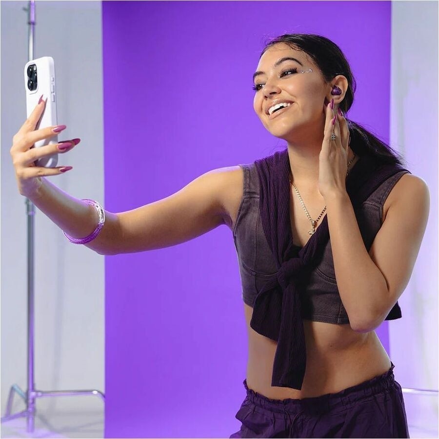 JLab GO POP ANC True Wireless Earbuds (Transparent Purple) 2