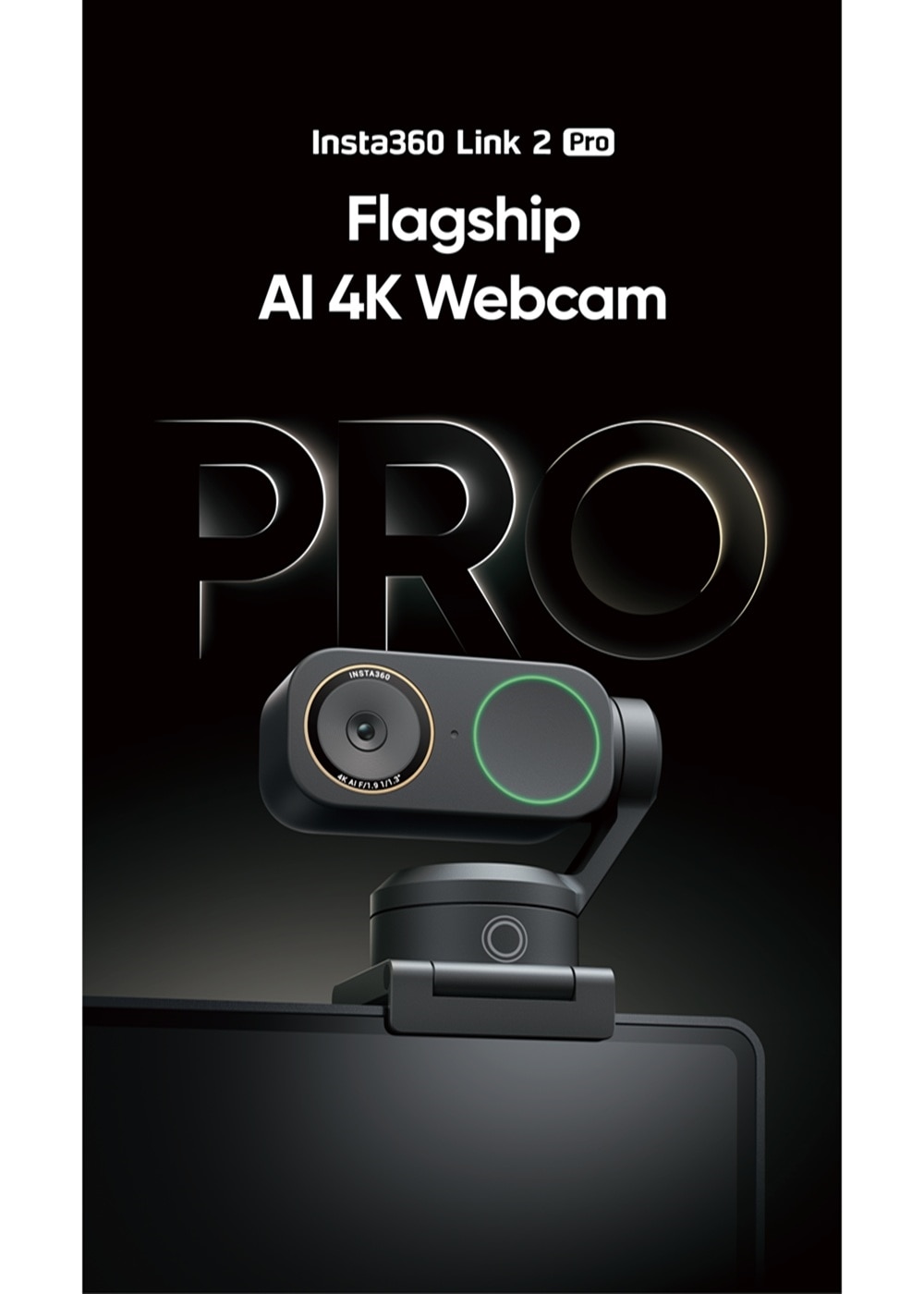 Insta360 Link 2 Pro Webcam - 60 fps - Graphite Black - USB 2.0 Type C - 1 Pack(s) 3