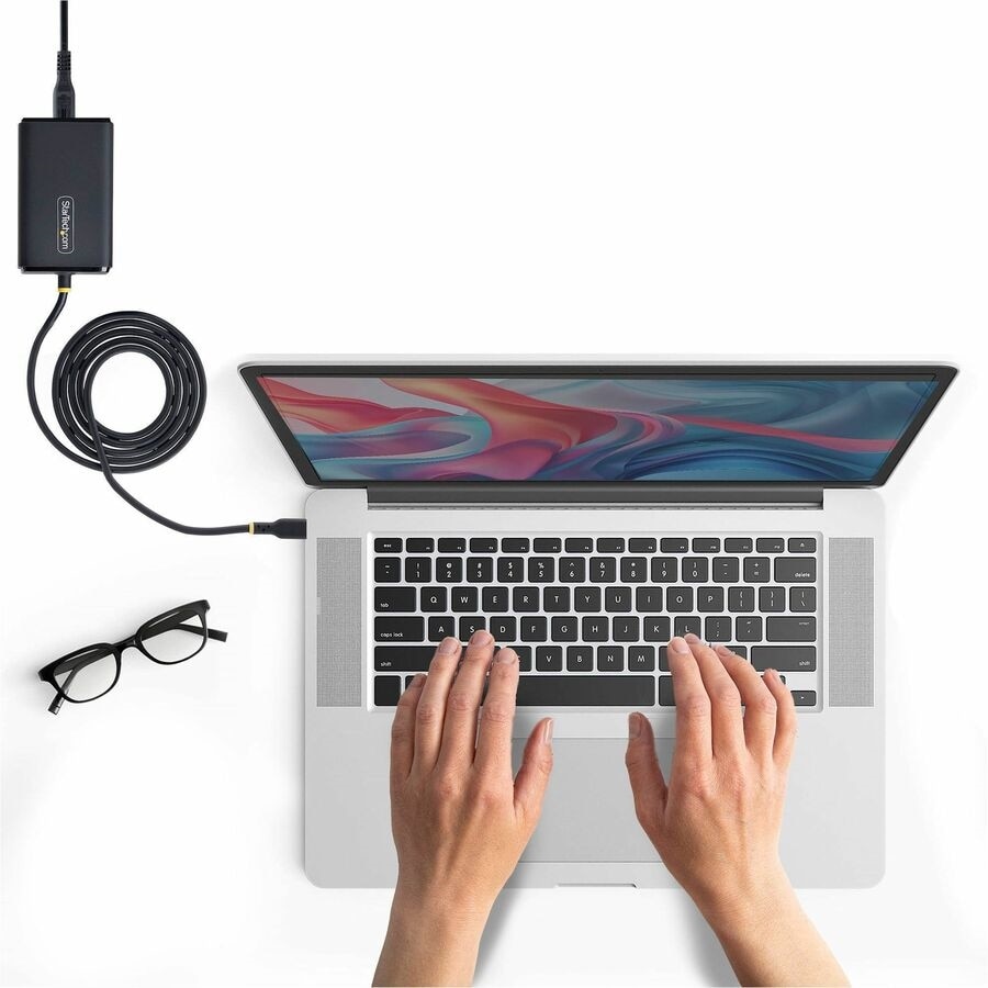 StarTech 65W USB-C Laptop Charger, 5ft (1.5m) Tethered USB-C Cable, Power Adapter Brick for Dell, XPS, HP ProBook, MacBook Pro 5