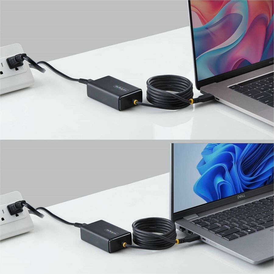 StarTech 65W USB-C Laptop Charger, 5ft (1.5m) Tethered USB-C Cable, Power Adapter Brick for Dell, XPS, HP ProBook, MacBook Pro 6
