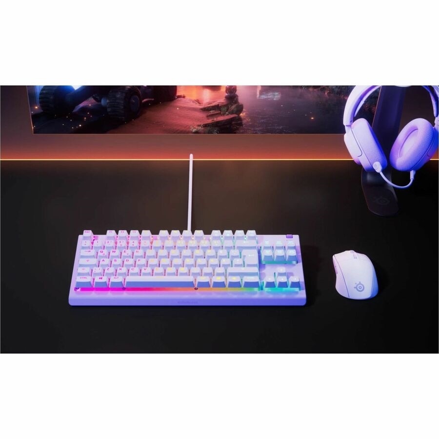 Steel Series Apex 3 TKL Gaming Keyboard - Lavender 4
