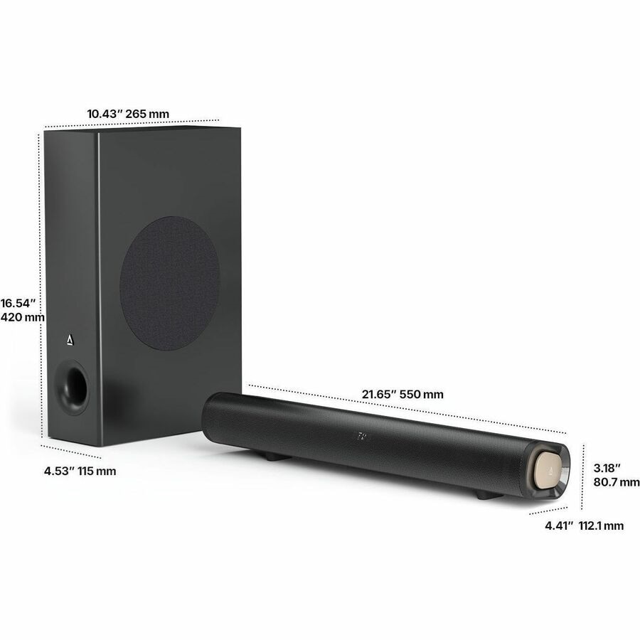 Creative Stage Pro 2.1 Bluetooth Sound Bar Speaker - 80 W RMS - Black 7