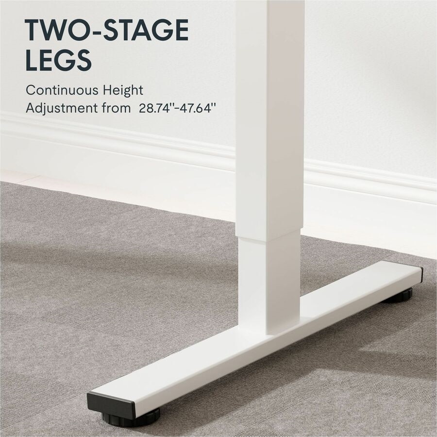 FlexiSpot EZ2 48" Wide Electric Adjustable Standing Desk with 2 Hooks and 1 Storage Box, White 5