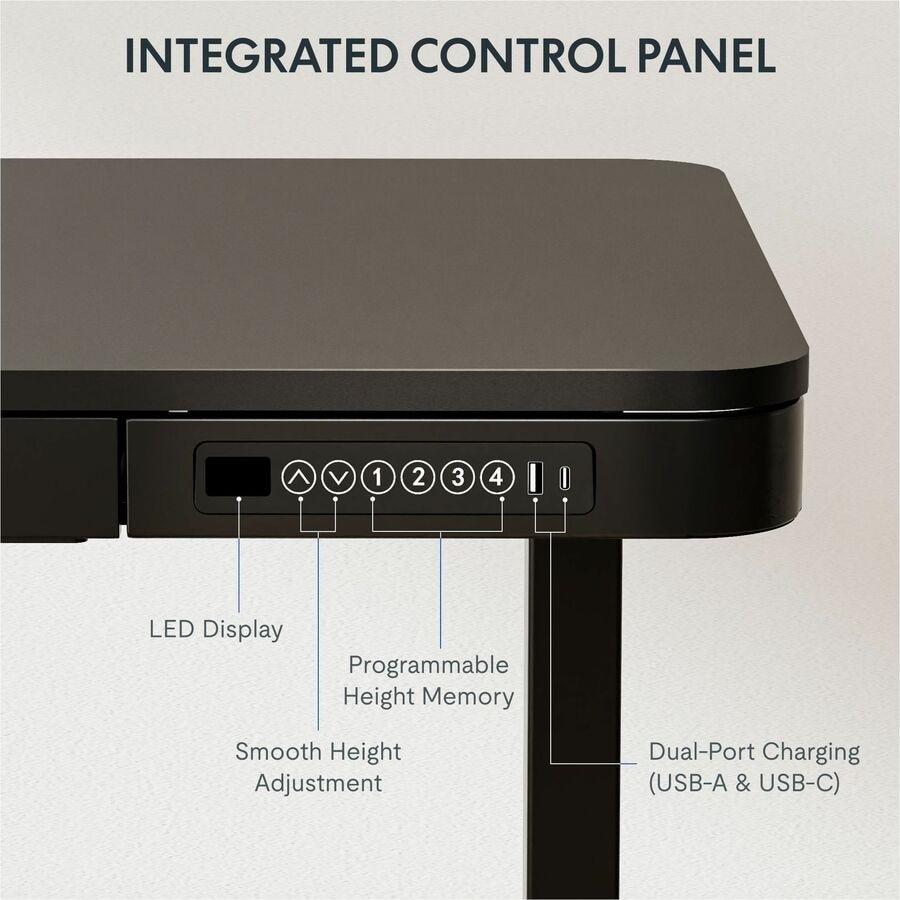 FlexiSpot EZ2 48" Wide Electric Adjustable Standing Desk with 2 Hooks and 1 Storage Box, Black 6