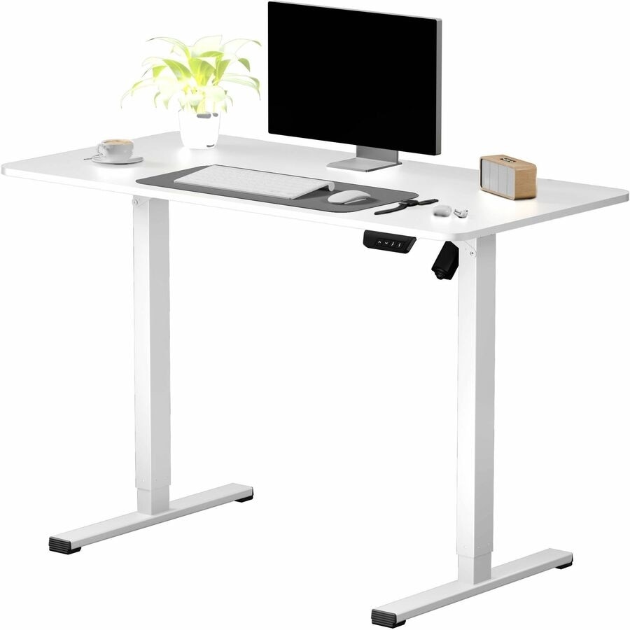 FlexiSpot EC2 48" Wide Electric Rectangular Adjustable Standing Desk, White 2