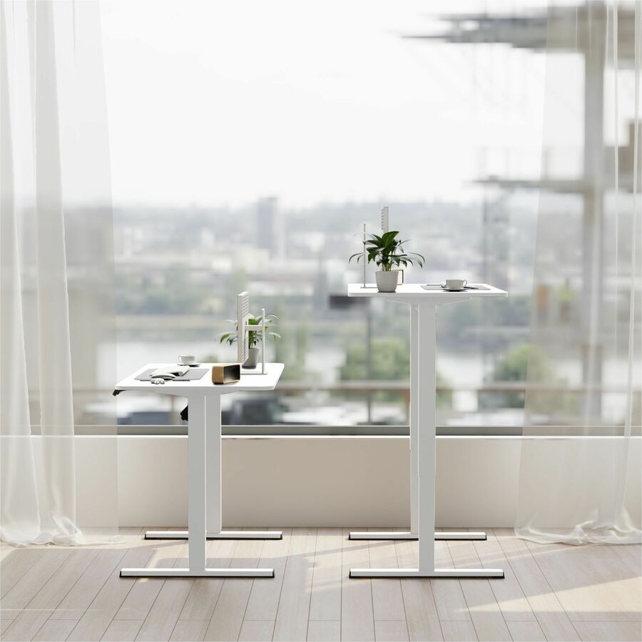 FlexiSpot EC2 48" Wide Electric Rectangular Adjustable Standing Desk, White 4