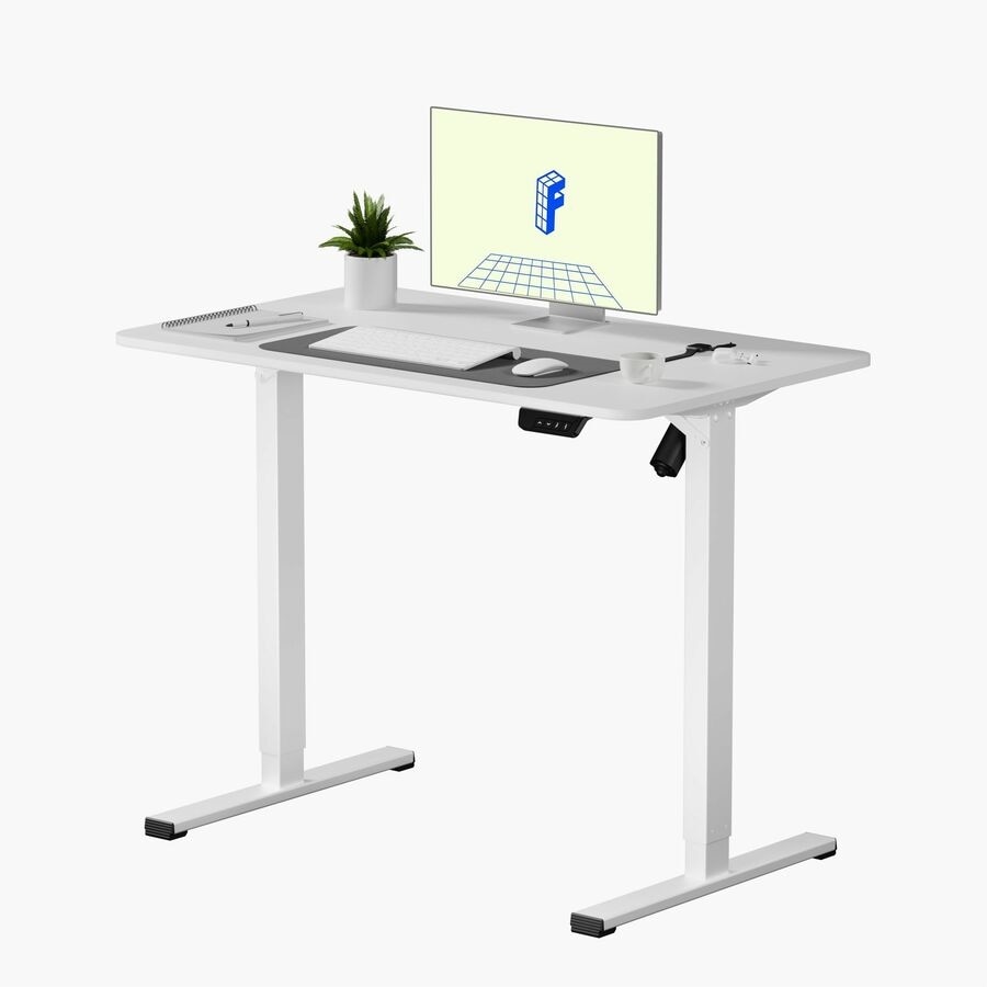 FlexiSpot EC2 40" Wide Electric Rectangular Adjustable Standing Desk, White 5