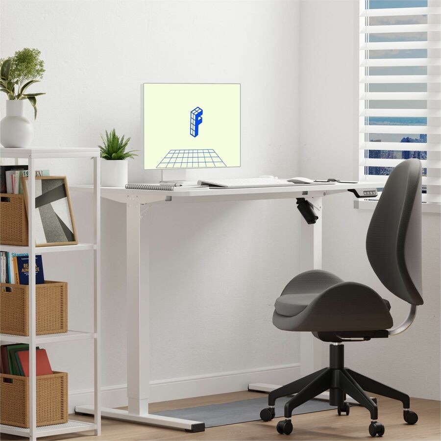 FlexiSpot EC2 40" Wide Electric Rectangular Adjustable Standing Desk, White 9