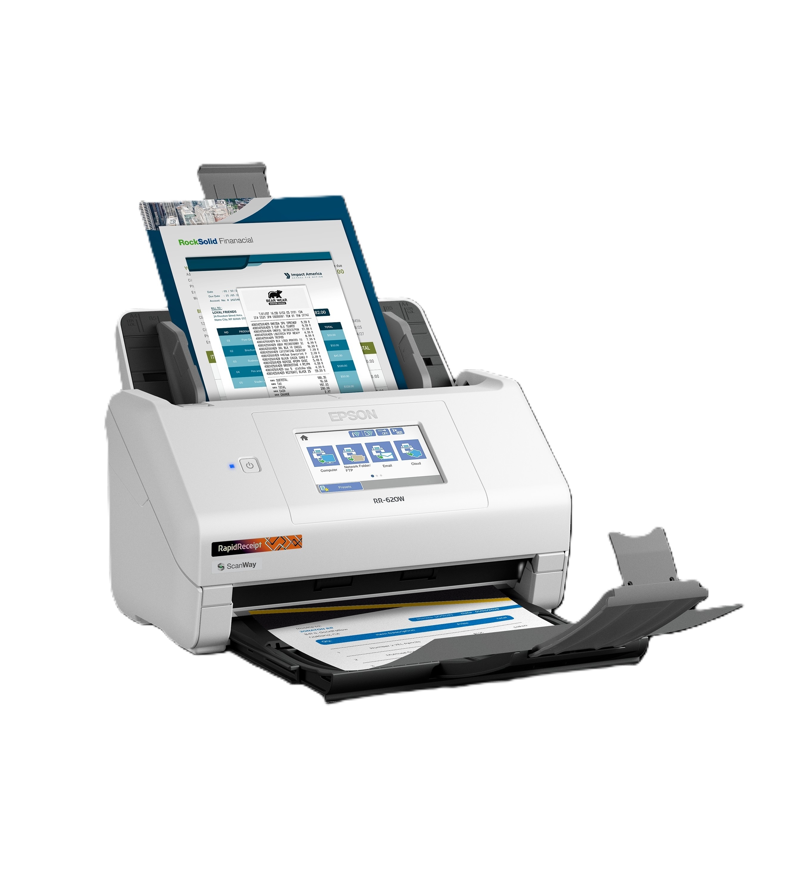 Epson RapidReceipt RR-620W Wireless Desktop Color Duplex Receipt and Document Scanner 2