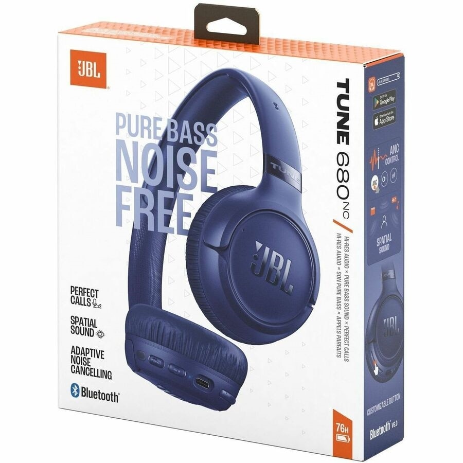 JBL Tune 680NC Wireless On-Ear Noise Cancelling Headphones - Blue 5