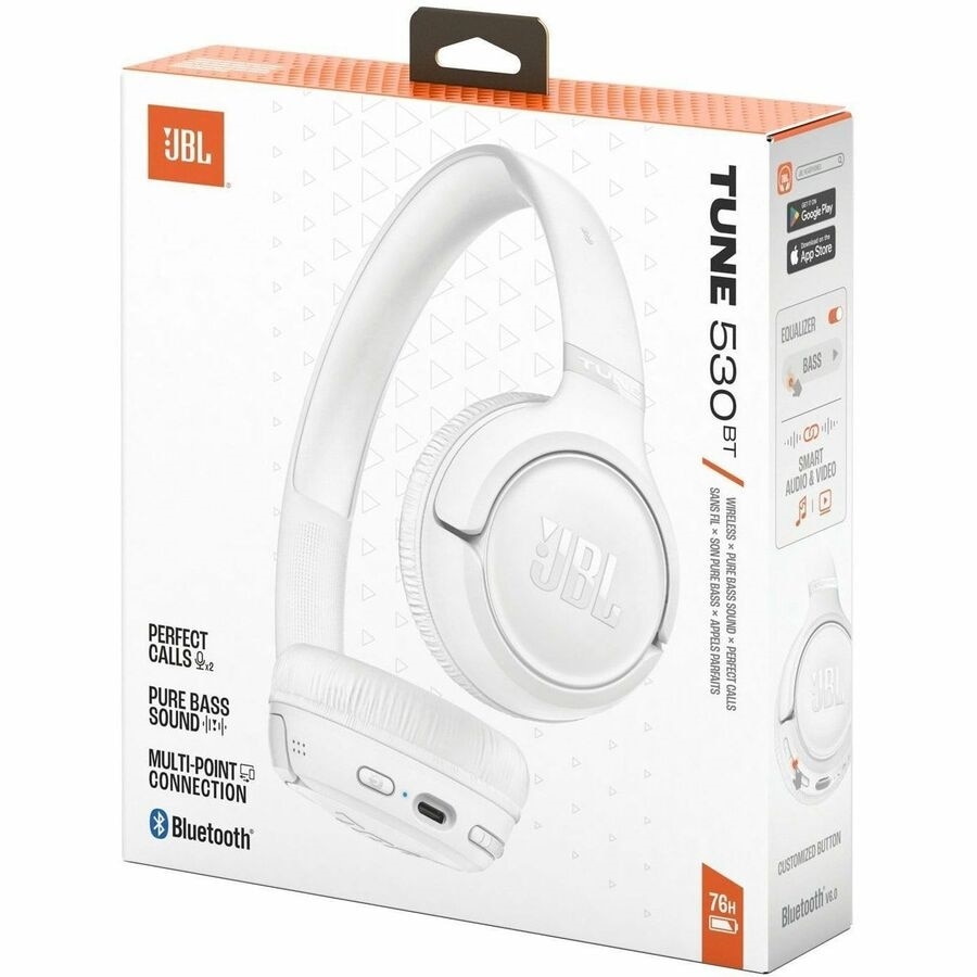 JBL Tune 530BT Wireless On-Ear Headphones - White 10