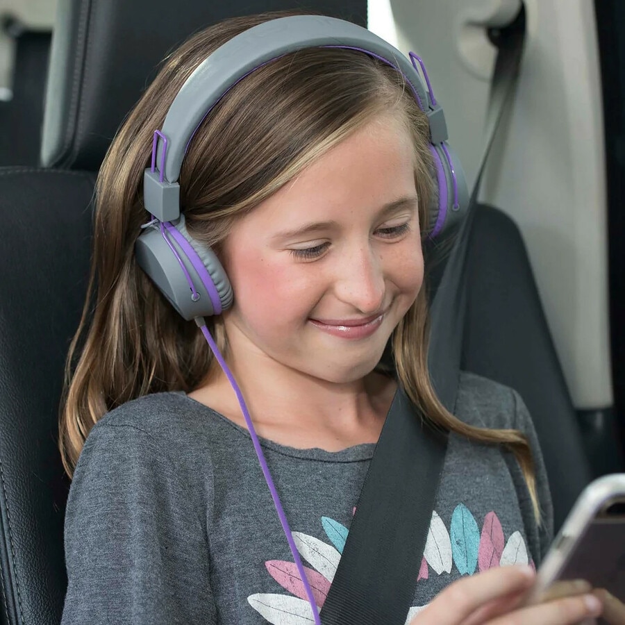 Jlab JBuddies Studio Wired Headphones - Gray/Purple 3