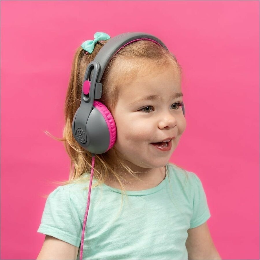 Jlab JBuddies Studio 2 Wired Headphones - Gray/Pink 4