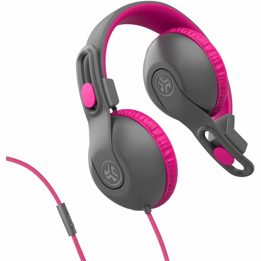 Jlab JBuddies Studio 2 Wired Headphones - Gray/Pink 6