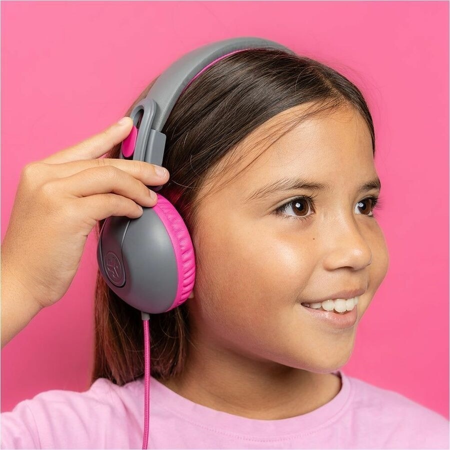 Jlab JBuddies Studio 2 Wired Headphones - Gray/Pink 7