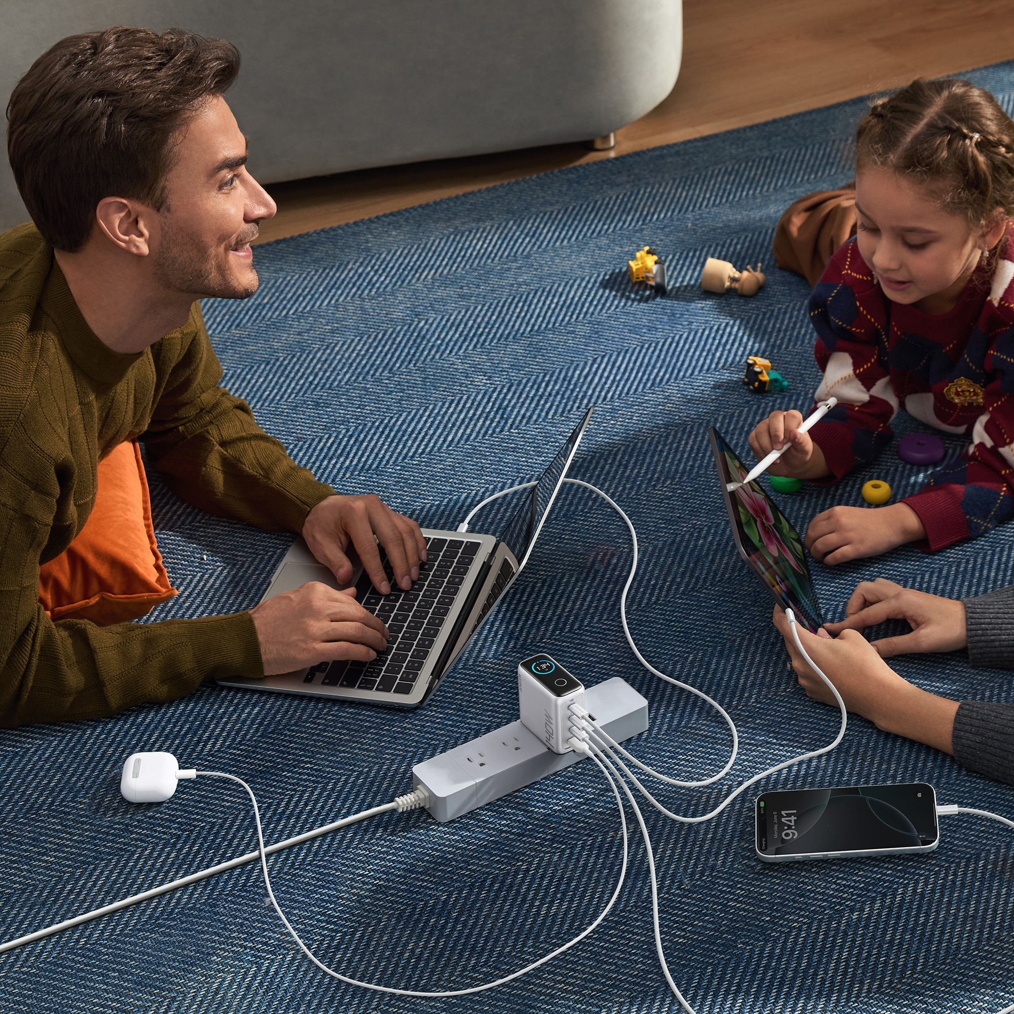 Anker Charger (140W, 4-Port, PD 3.1) with USB-C Cable - Silver 9