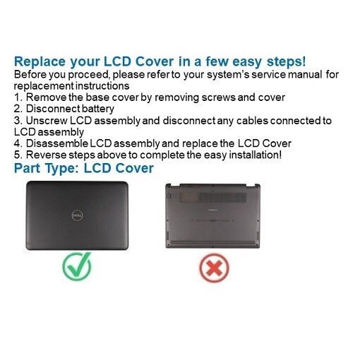 Dell Non-Touch LCD Back Case/Rear Cover with WLAN Antenna and Bracket 2
