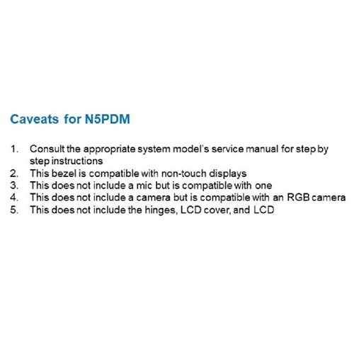 Dell Non-Touch LCD, Camera and Microphone Bezel 5
