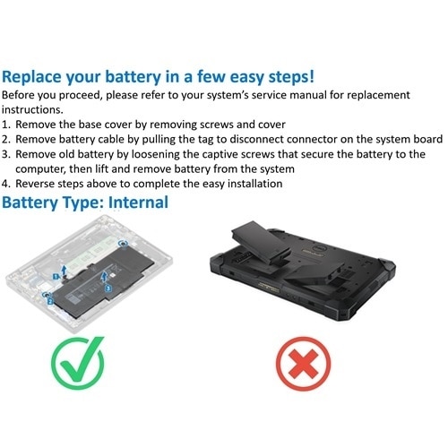 Dell 4-cell 48.5 Wh Lithium Ion Replacement Battery for Select Laptops 2