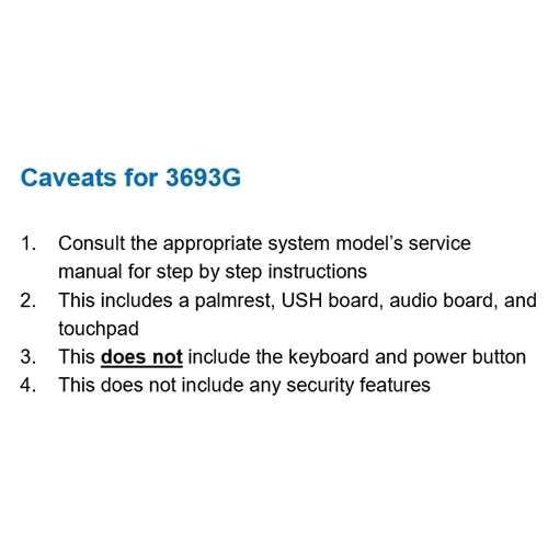 Zestaw podpórki na nadgarstek firmy Dell z kartą towarzyszącą, touchpadem i płytą USH 3