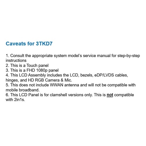 Écran LCD non tactile Dell FHD 14,0" antiéblouissement 3