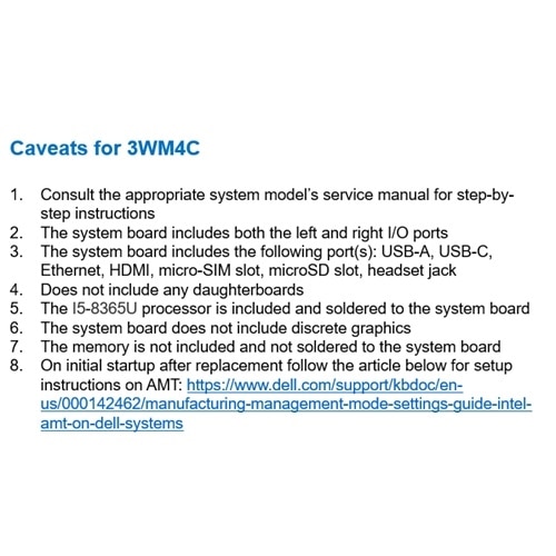 Dell moderkortsmontering, Intel i5-8365U 3
