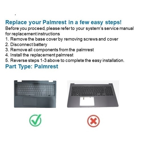 Dell Palmrest Assembly (without Clickpad) 2