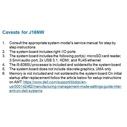 Zestaw płyty głównej Dell komputera, Intel WHL i5-8365U 3