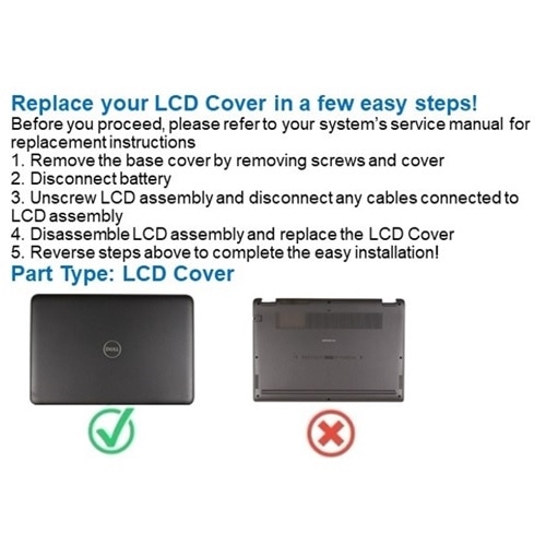 Dell LCD-Rückabdeckung/hintere Abdeckung, mit WLAN-Antenne 2