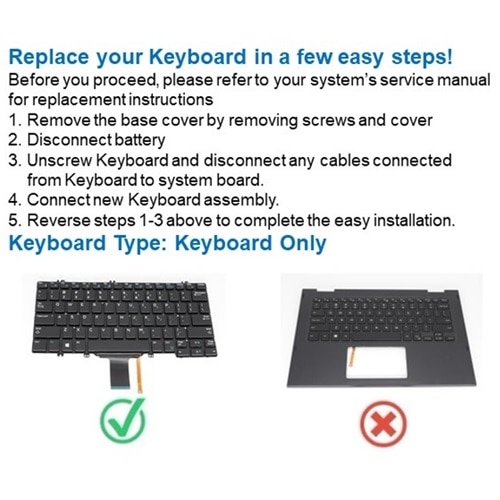Dell backlit Keyboard - 80-keys - Latitude 54XX/74XX/75XX & Precision 34XX (English-UK) 2