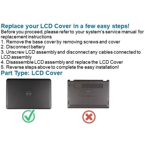 Dell LCD-Rückabdeckung/hintere Abdeckung, mit WWAN-Antenne 2