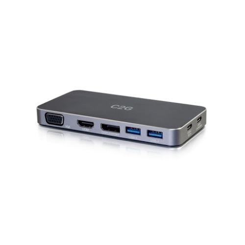 C2G USB-C® 7-in-1 Dual Display MST Docking Station with HDMI®, DisplayPort™, VGA and Power Delivery 2