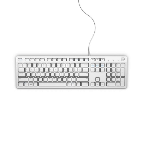 Dell KB216 - Tastatur - USB - Fransk AZERTY - hvid - for Inspiron 3459; Latitude 3480, 35XX, 7400 2-in-1; Vostro 3471 1