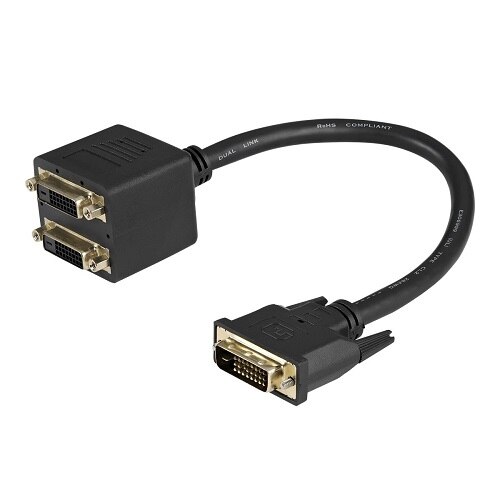 StarTech.com DVI-D auf 2x DVI-D 30cm Splitter Kabel - Dual Link DVI25 Y-Kabel - Stecker/2x Buchse - DVI-Adapter vergo... 1