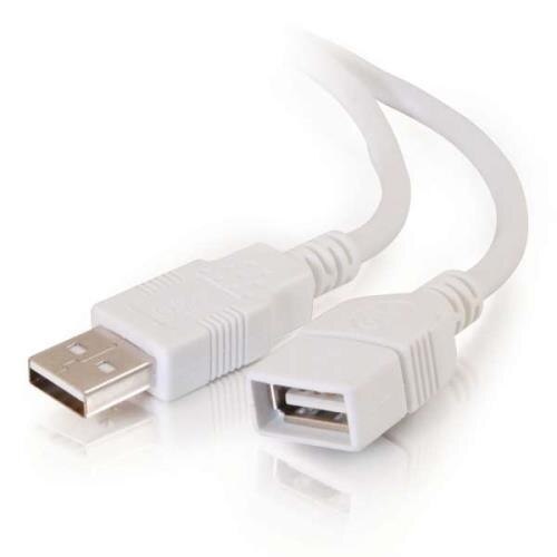 C2G - USB 2.0 A (Stecker) auf USB 2.0 A (Buchsen) Verlängerungskabel - Weiß - 2m 1