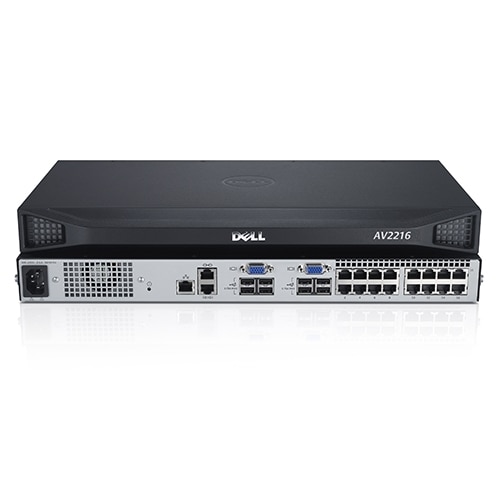 Dell DAV2216-G01 16-port analog, upgradeable to digital KVM switch: 2 local users, 1 power supply 1