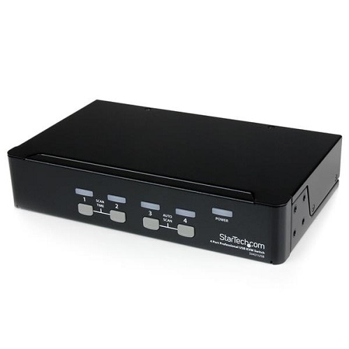 4-port StarTech.com 4 Port Professional VGA USB KVM Switch with Hub - KVM switch - 4 x KVM port(s) - 1 local user - d... 1