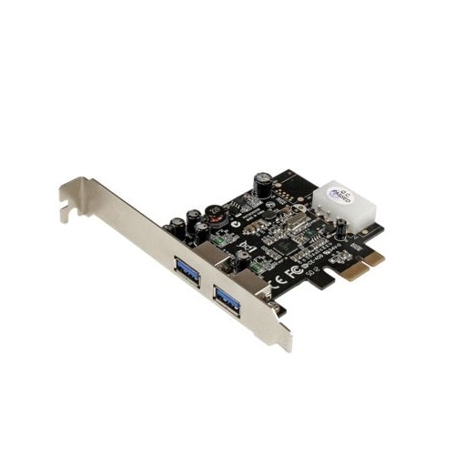 StarTech.com 2 Port PCI Express (PCIe) SuperSpeed USB 3.0 Card Adapter with UASP - LP4 Power - Dual Port USB 3 PCIe C... 1