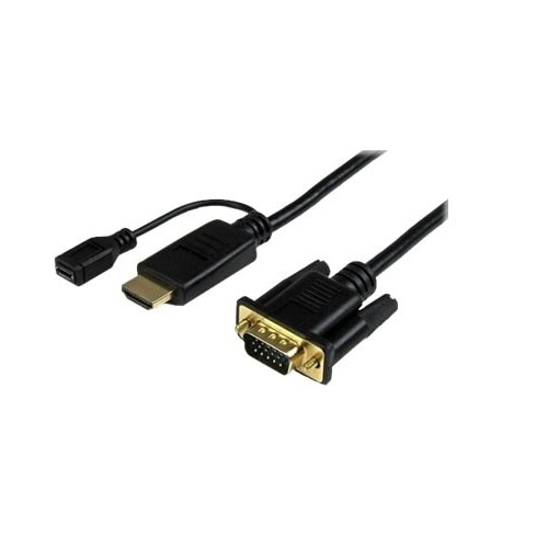 StarTech.com 6 ft HDMI to VGA Active Converter Cable - HDMI to VGA Adapter - Video converter - HDMI - VGA - black 1