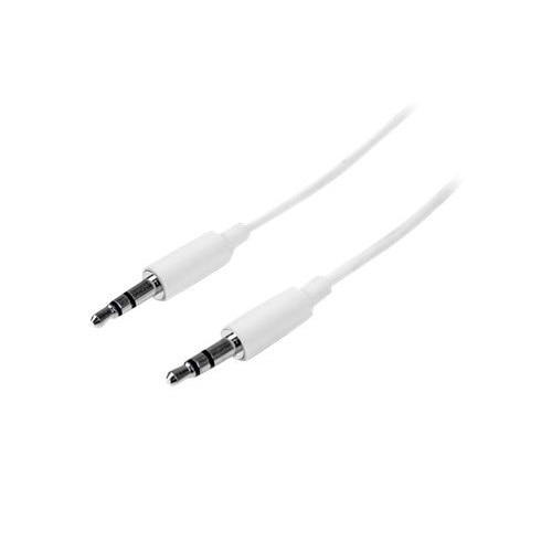 StarTech.com 2m White Slim 3.5mm Stereo Audio Cable - 3.5mm Audio Aux Stereo - Male to Male Headphone Cable - 2x 3.5m... 1