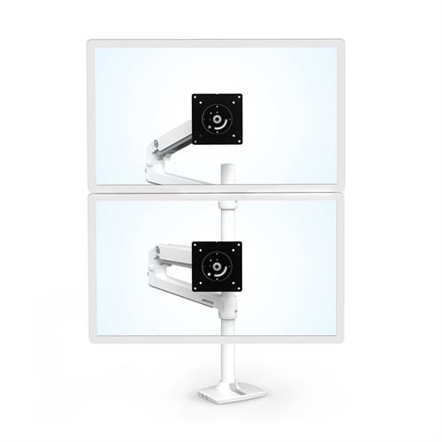 Ergotron LX Dual Stacking Arm Tall Pole - Desk mount for 2 LCD displays - aluminium - white - screen size: up to 40-inch 1
