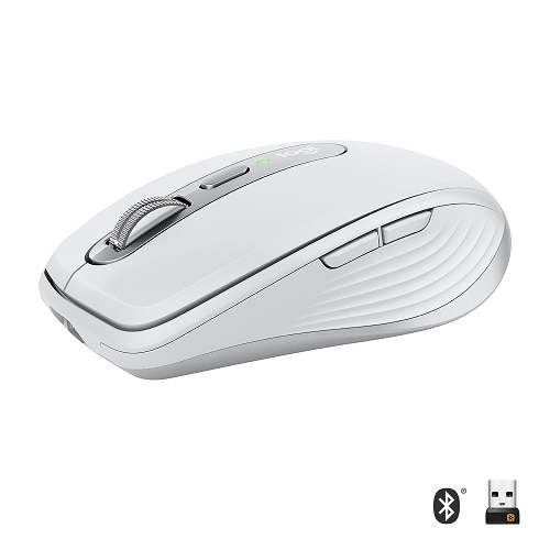 Logitech MX Anywhere 3 - Mouse - laser - 6 buttons - wireless - Bluetooth, 2.4 GHz - USB wireless receiver - pale grey 1