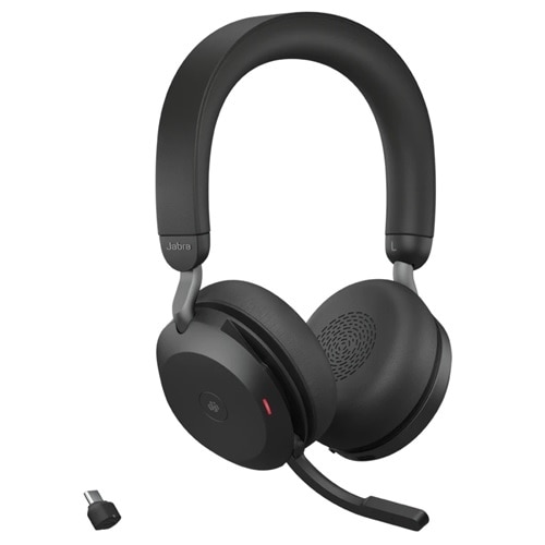 Jabra Evolve2 75 – Headset – On-Ear – Bluetooth – Wireless – Active Noise Cancelling – USB-C – Noise Isolating – Black 1