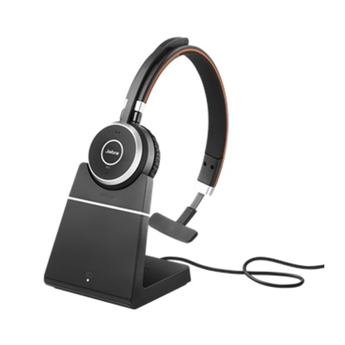 Jabra Evolve 65 SE UC Mono - Headset - on-ear - Bluetooth - wireless - USB - with charging stand - Optimised for UC 1